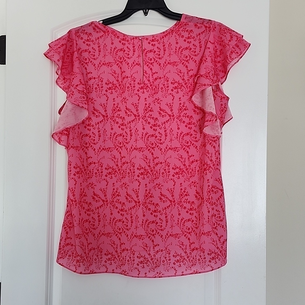 NWOT Pink Ruffled Sleeve Top Size  XLARGE - Picture 8 of 11